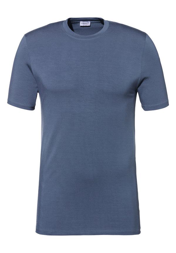 Pureness | T-Shirt Short Sleeve - winter blue - ZIMMERLI SWITZERLAND