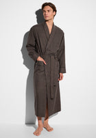 Cozy Flannel | Morgenmantel lang - olive check