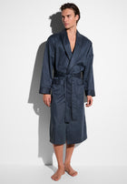 Luxury Jacquard | Morgenmantel lang - midnight