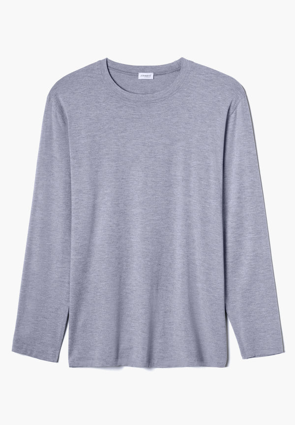 Cozy Comfort | T-Shirt Long Sleeve - blue mélange - ZIMMERLI