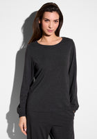 Soft Lounge | T-Shirt langarm - dark grey mélange