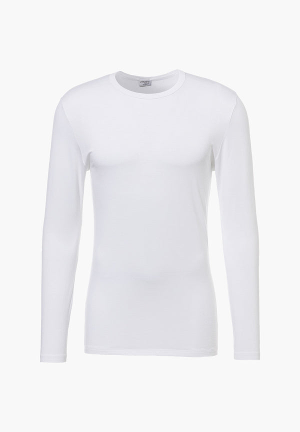 Pureness | T-Shirt Long Sleeve - white - ZIMMERLI SWITZERLAND