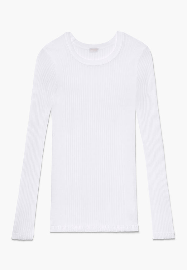 Richelieu | T-Shirt Long Sleeve - white - ZIMMERLI SWITZERLAND