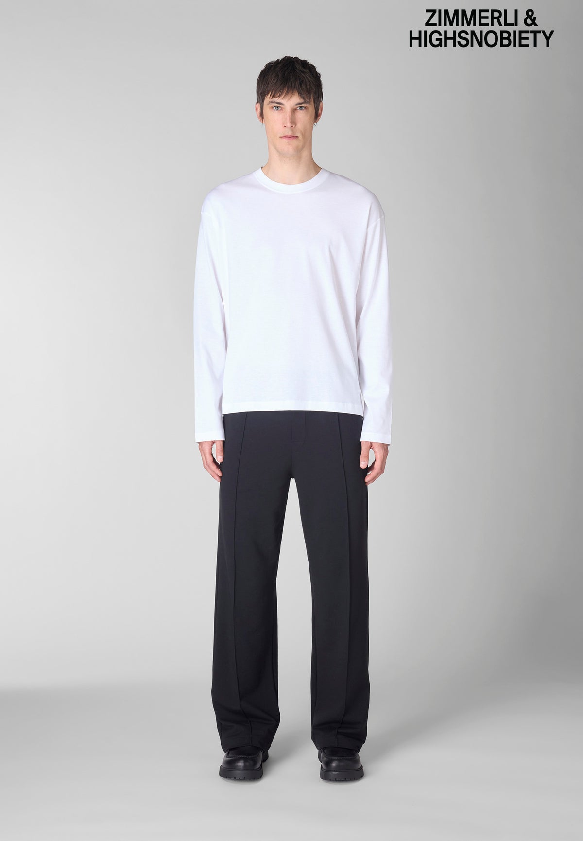 ZIMMERLI & HIGHSNOBIETY [PRE ACCESS] | Collab T-Shirt langarm, R-Neck - weiss