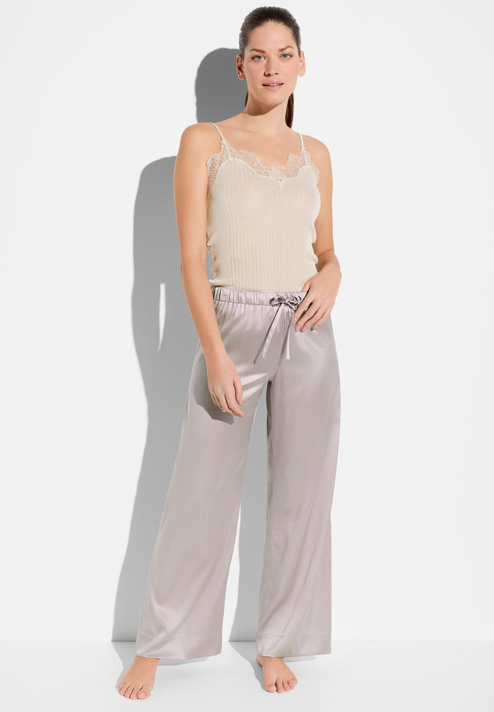 Luxury Silk | Hose lang - silver lilac