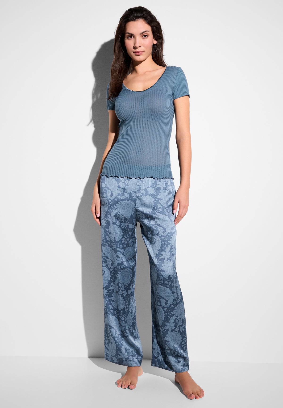 Maude Privé | T-Shirt kurzarm - blue stone