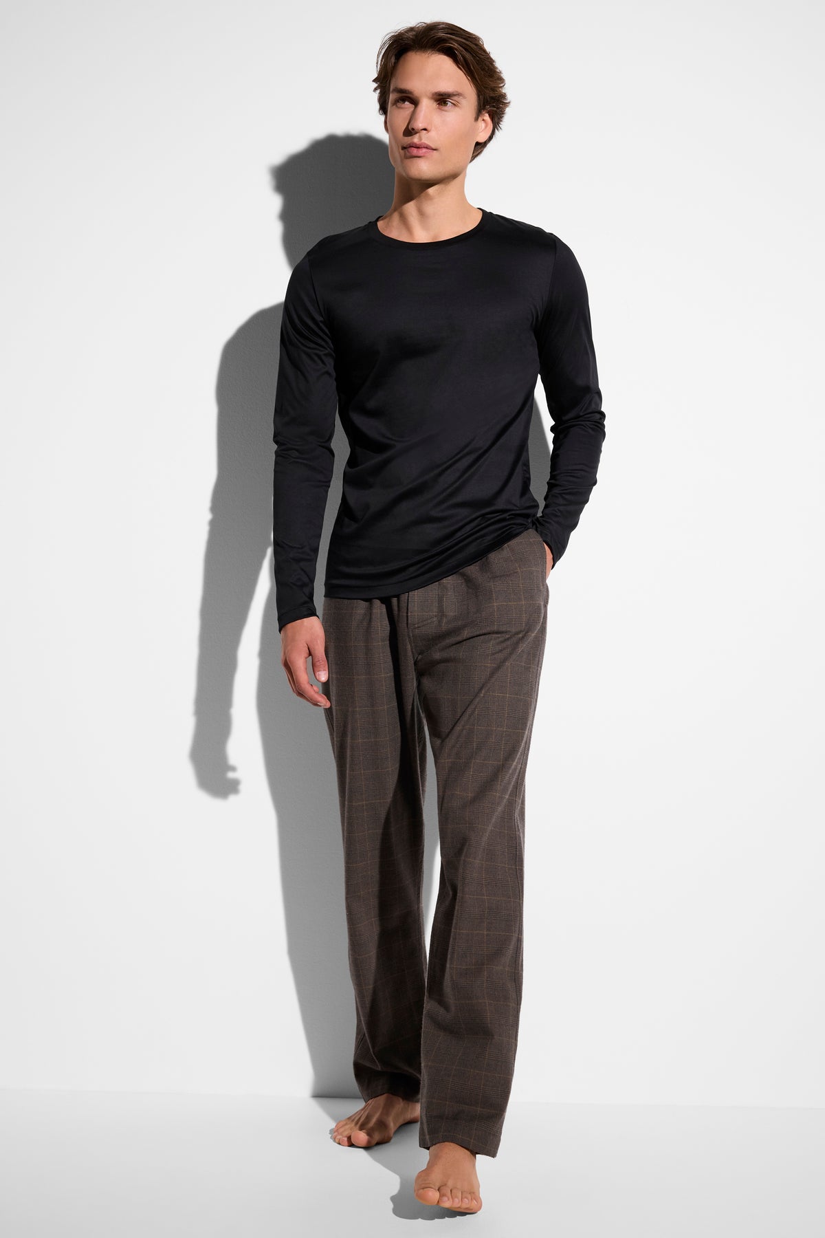 Sea Island | T-Shirt langarm - schwarz