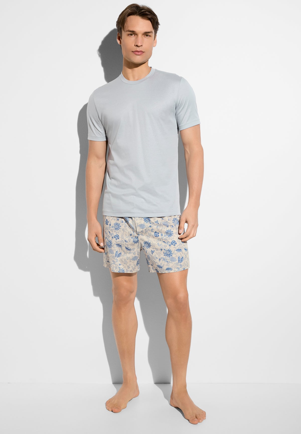 Cotton Sateen Print | Boxer Shorts - blue berries