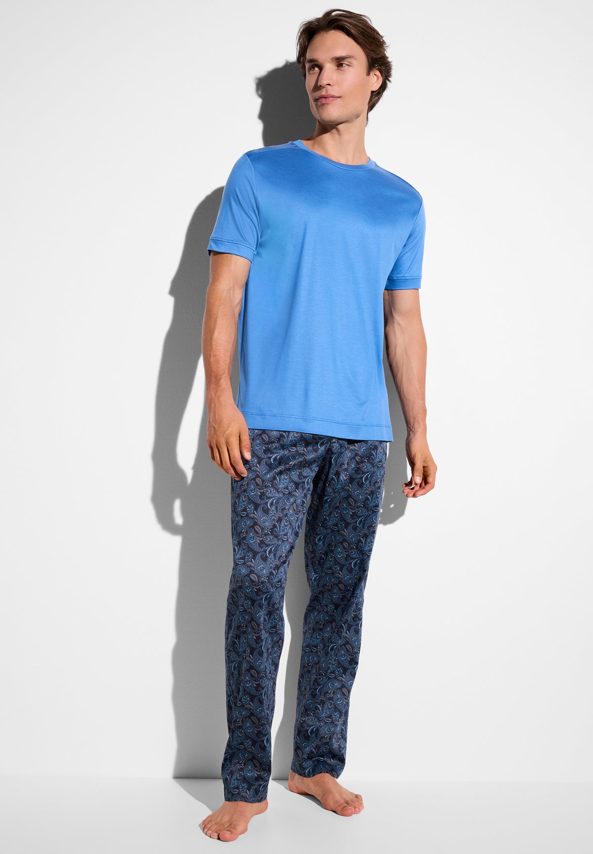 Cotton Sateen Print | Pants Long - paisley midnight