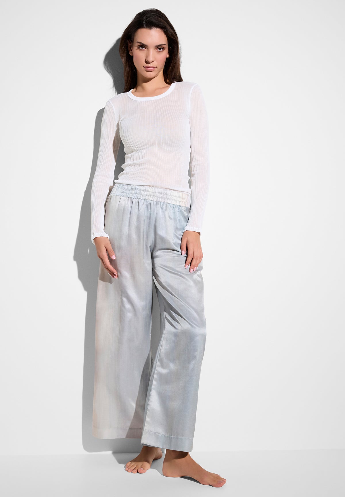 Cotton/Silk Print | Pants Long - shades of ombré
