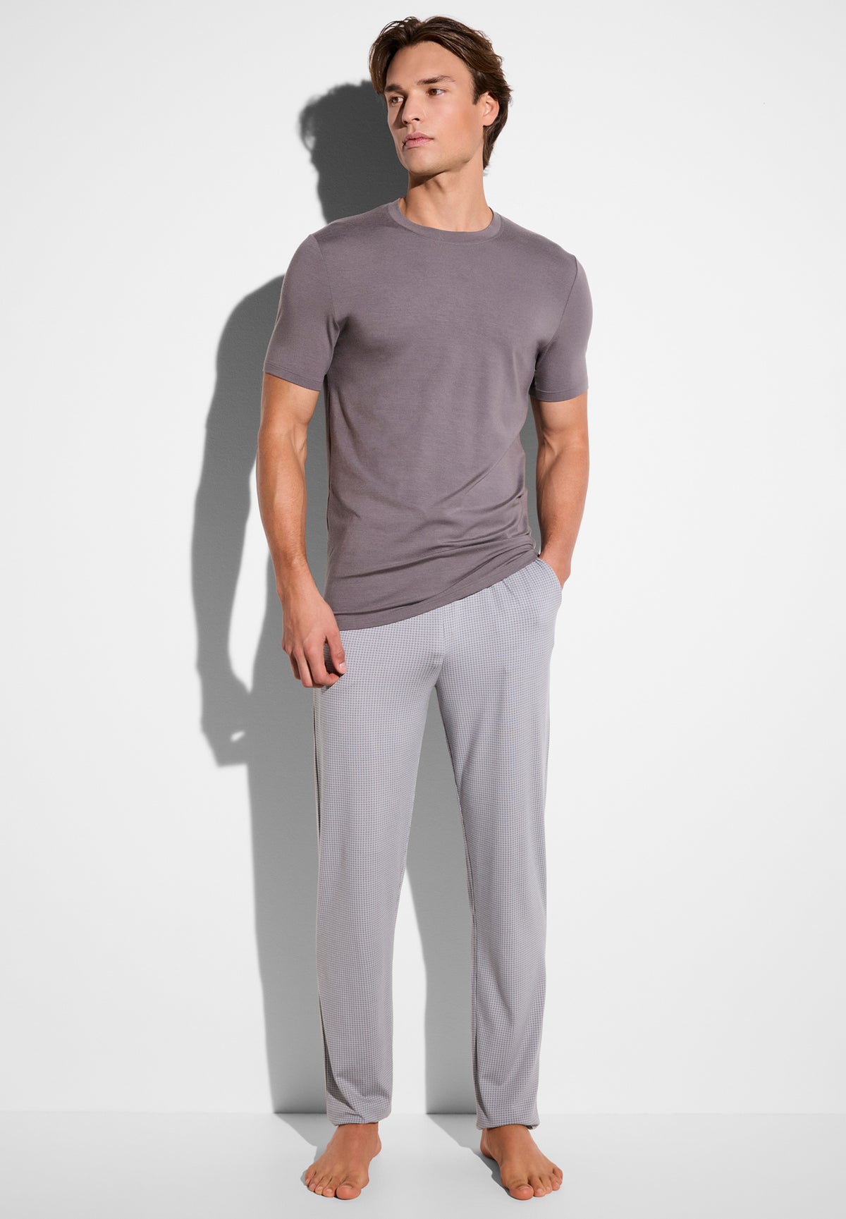 Pureness Print | Pants Long - houndstooth grey