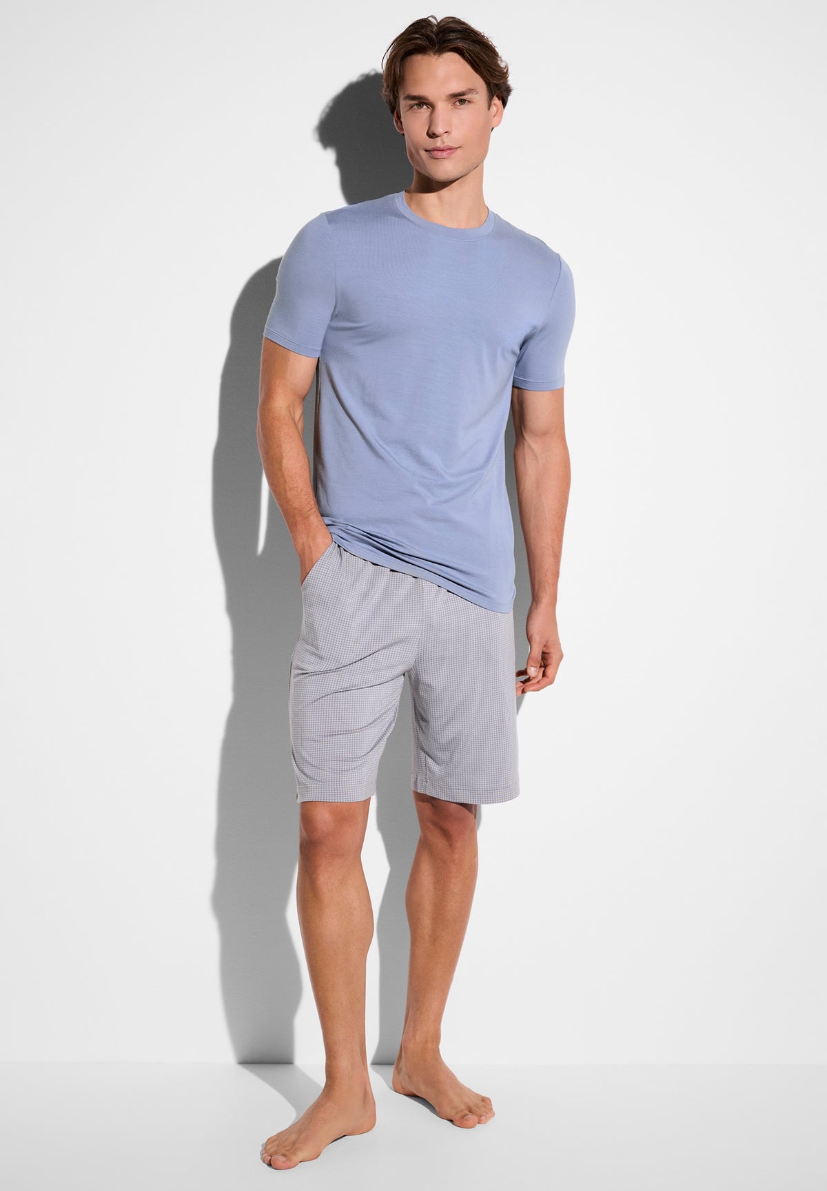 Pureness Print | Pants Short - houndstooth grey