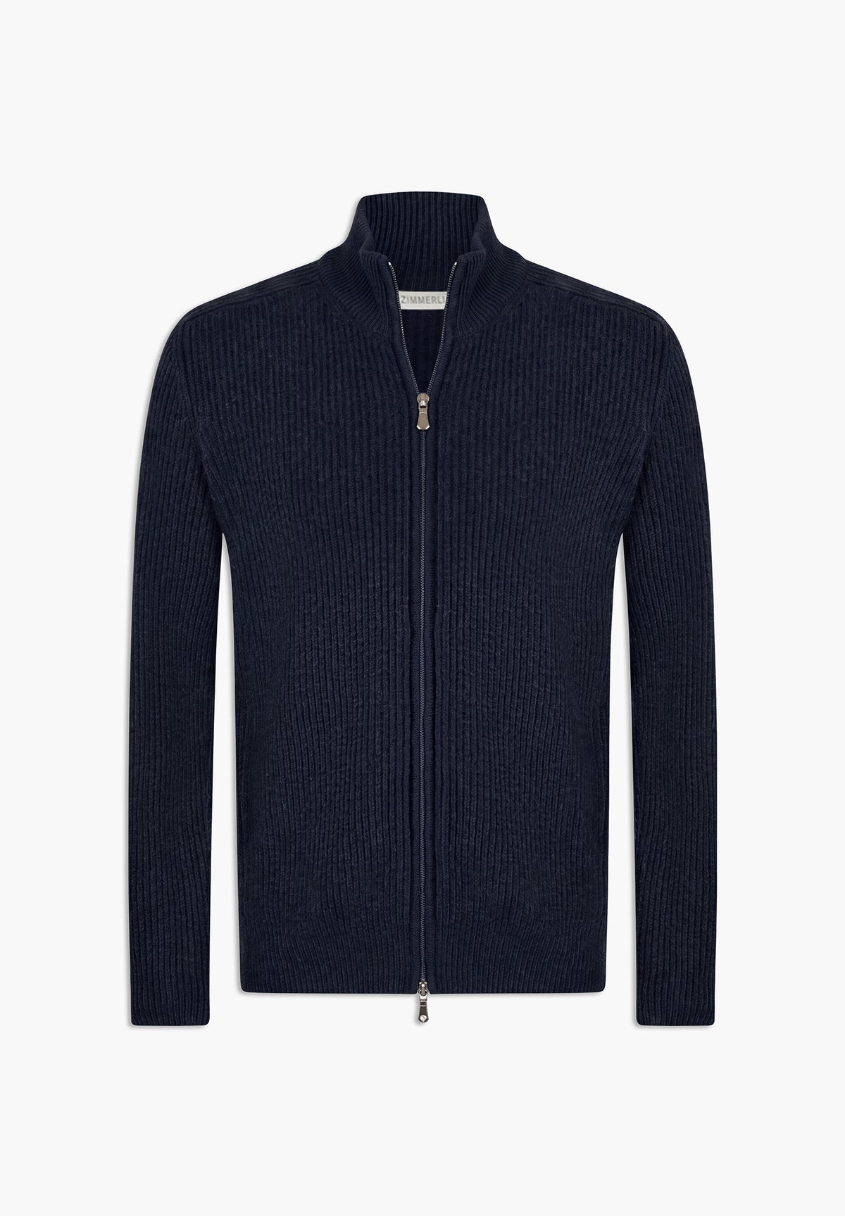 Luxury Cashmere Jacke | 100% Kaschmir, Gestrickt, Zwei-Wege-Reissverschluss, Regular Fit - navy
