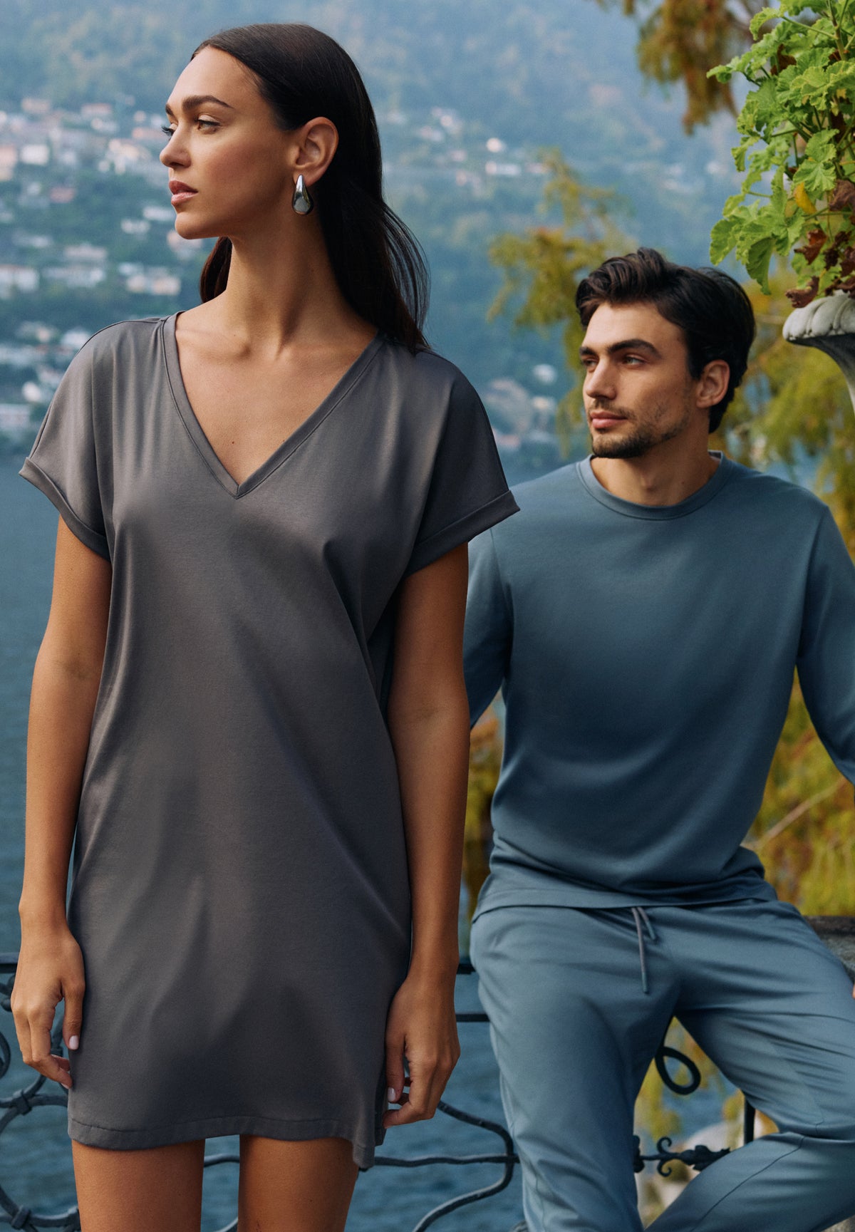 Sea Island | T-Shirt langarm - light slate
