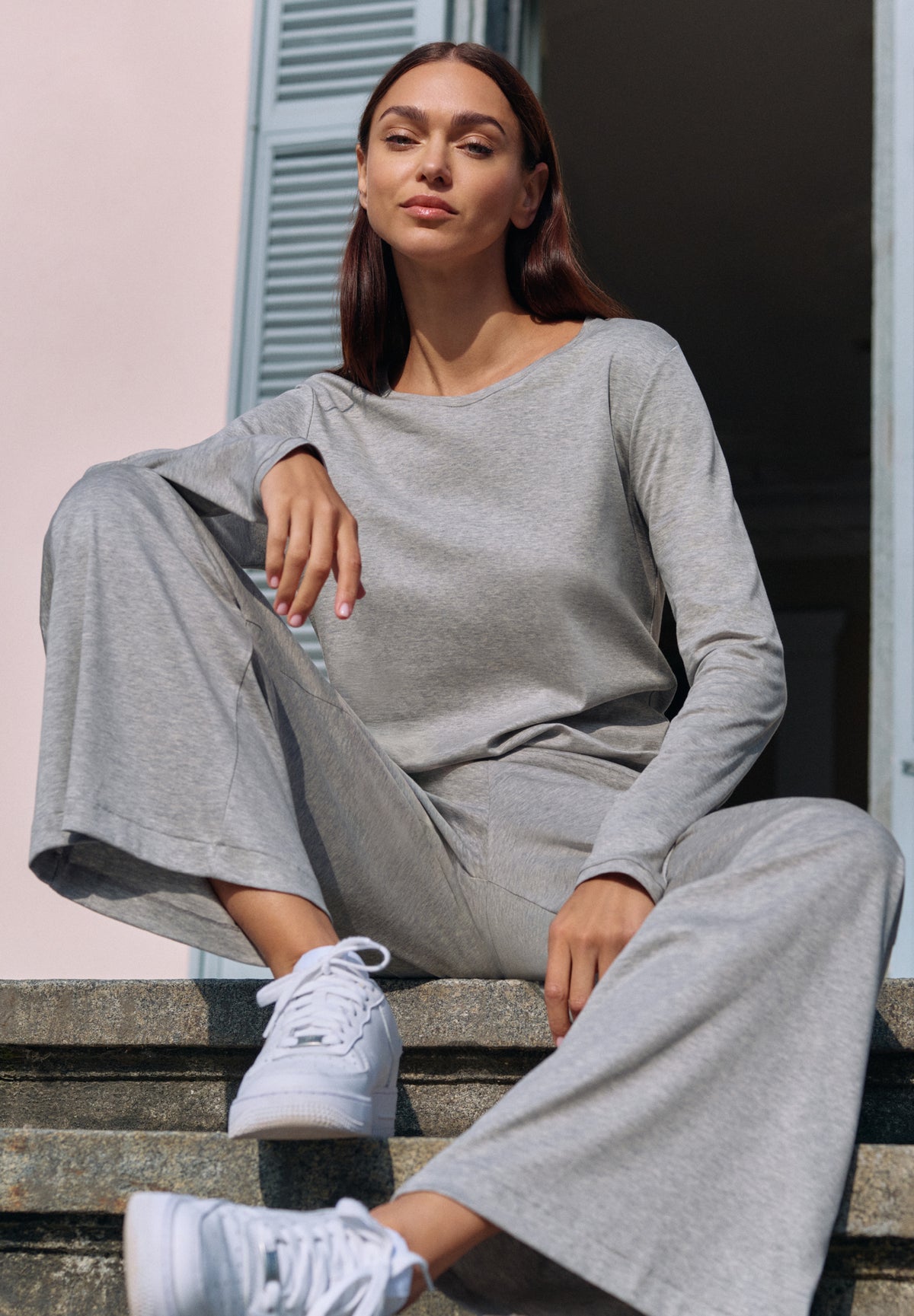 Sea Island Limited | T-Shirt langarm - grey mélange