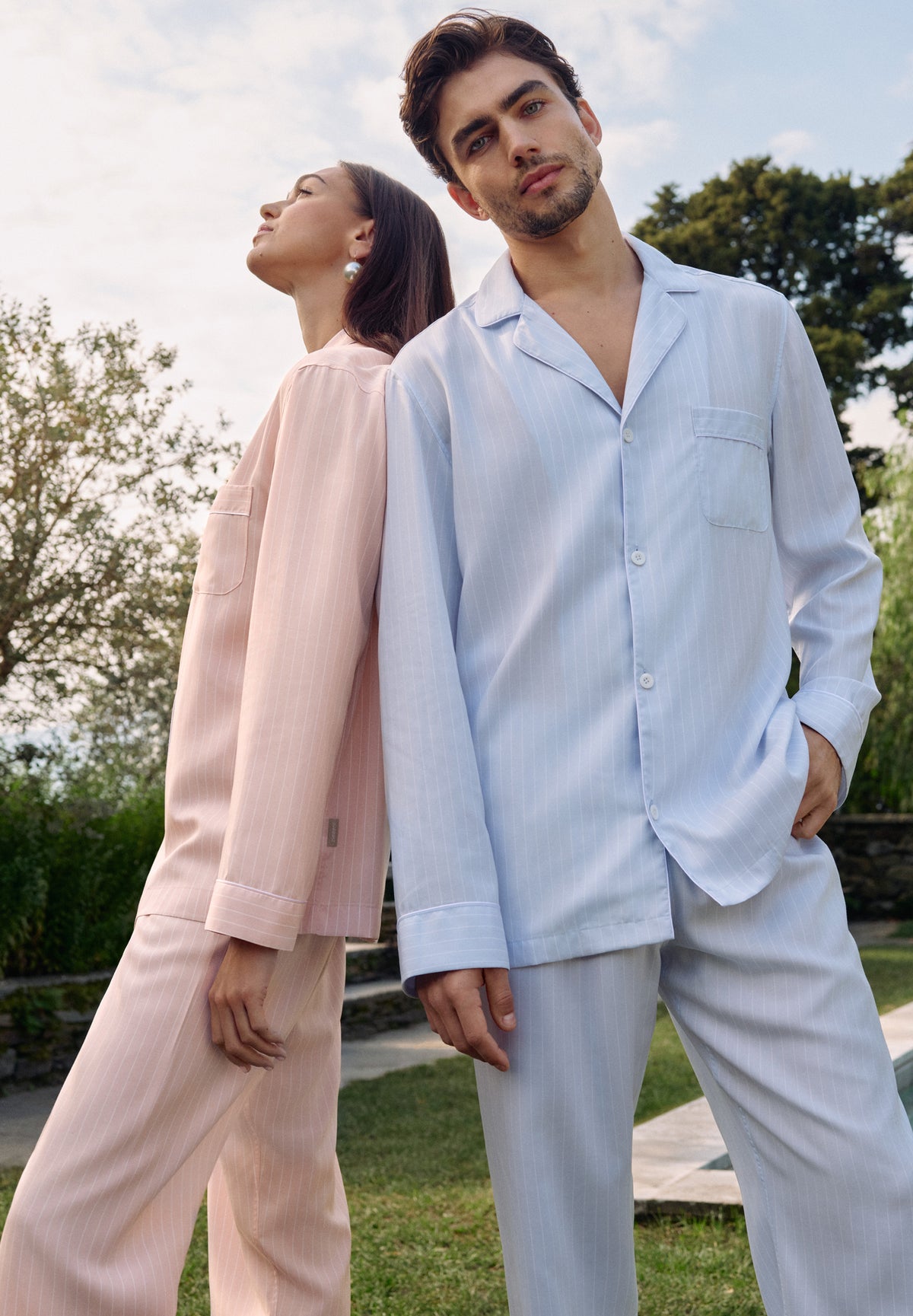 Sustainable Luxury Stripes | Pyjama lang - pink stripes