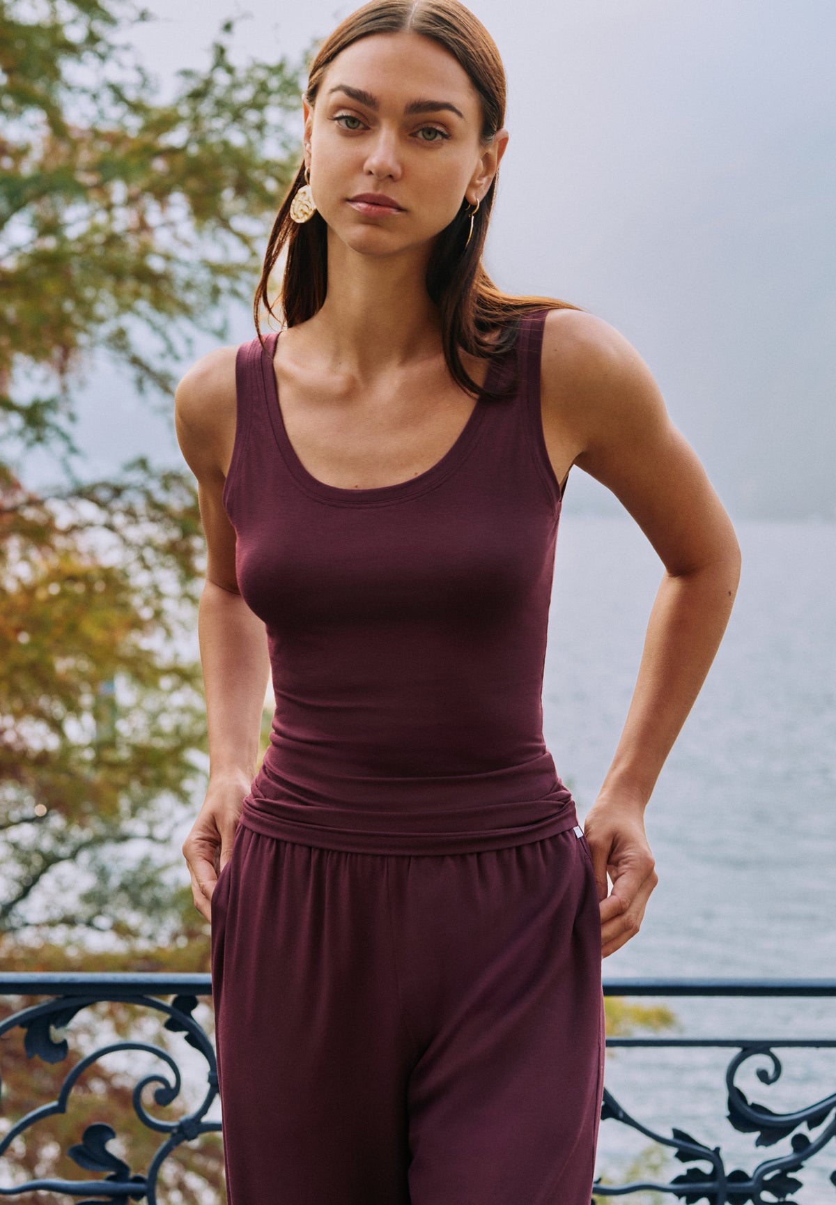 Pureness | Top aus Modal, Body Fit - ruby wine