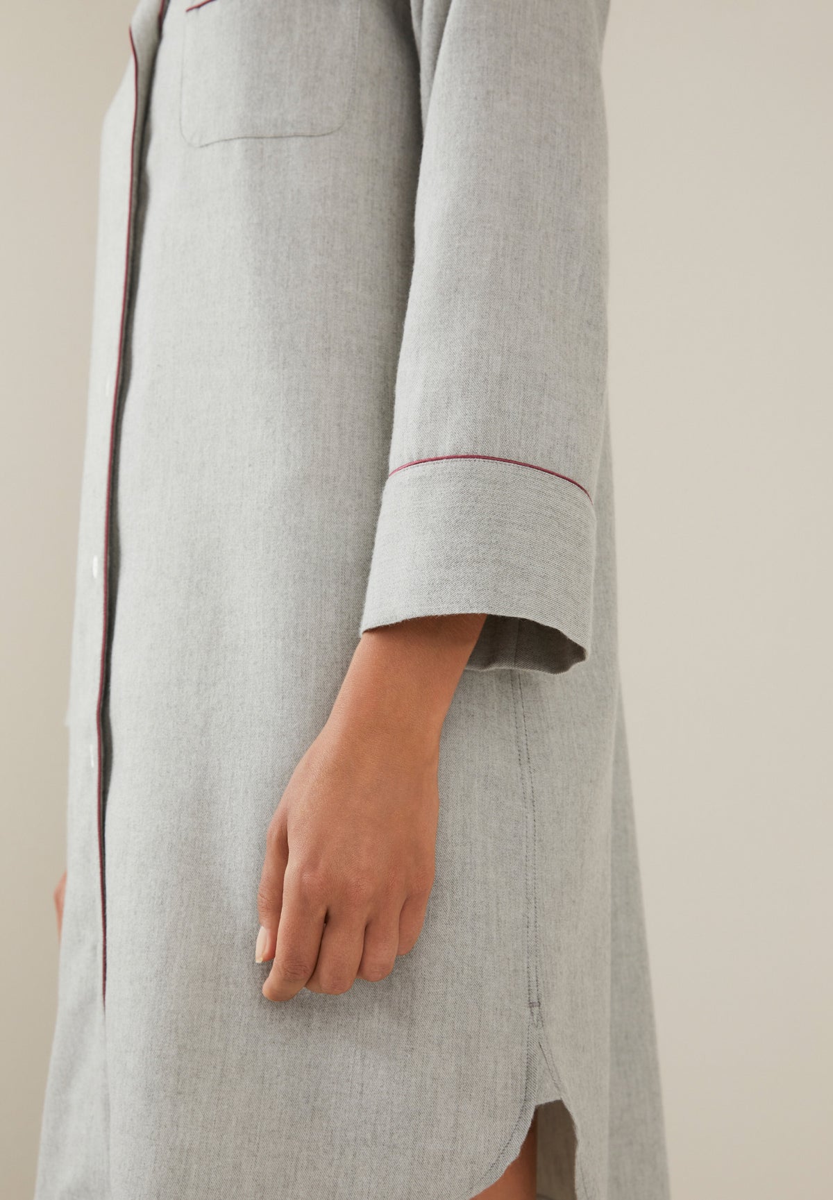 Cozy Flannel | Sleepshirt Long Sleeve - silver