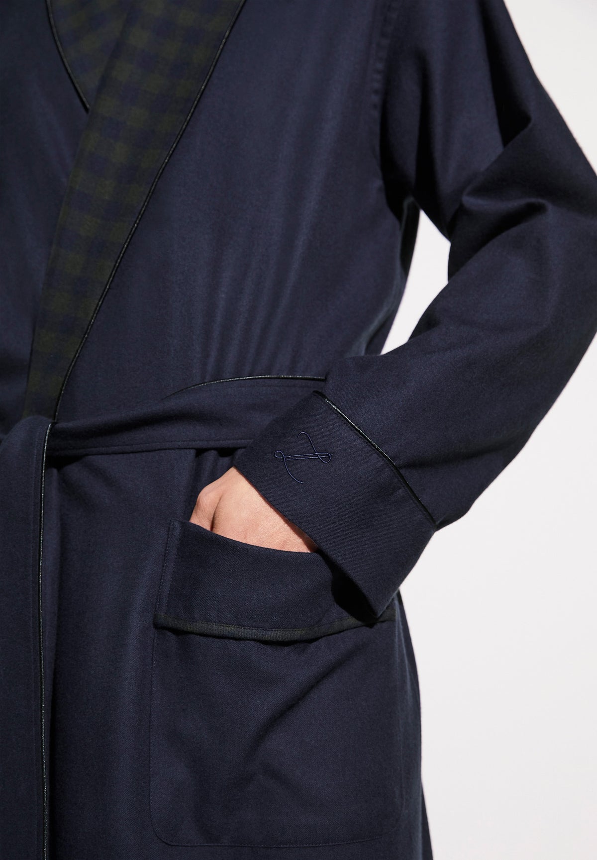Cozy Flannel | Robe de chambre longue - navy