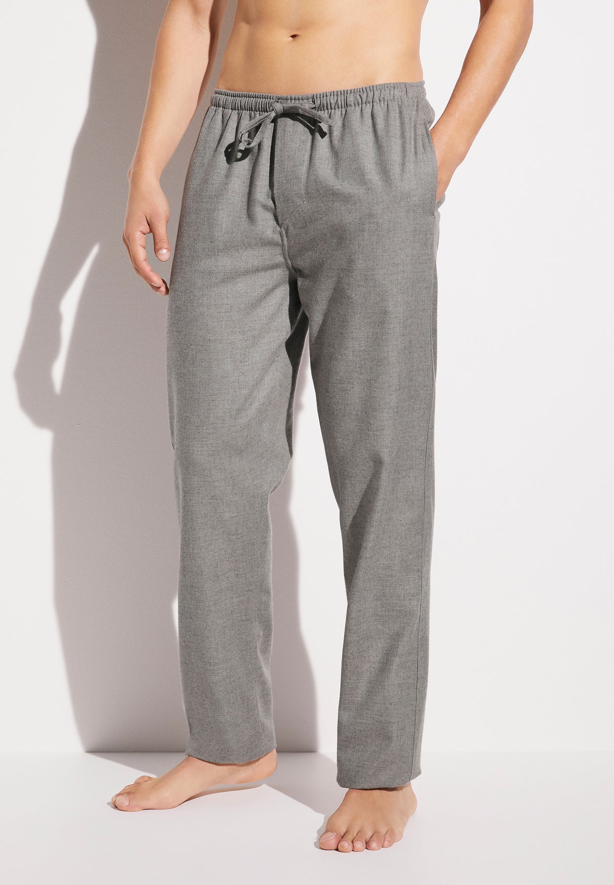 Cozy Flannel | Pants Long - grey mélange