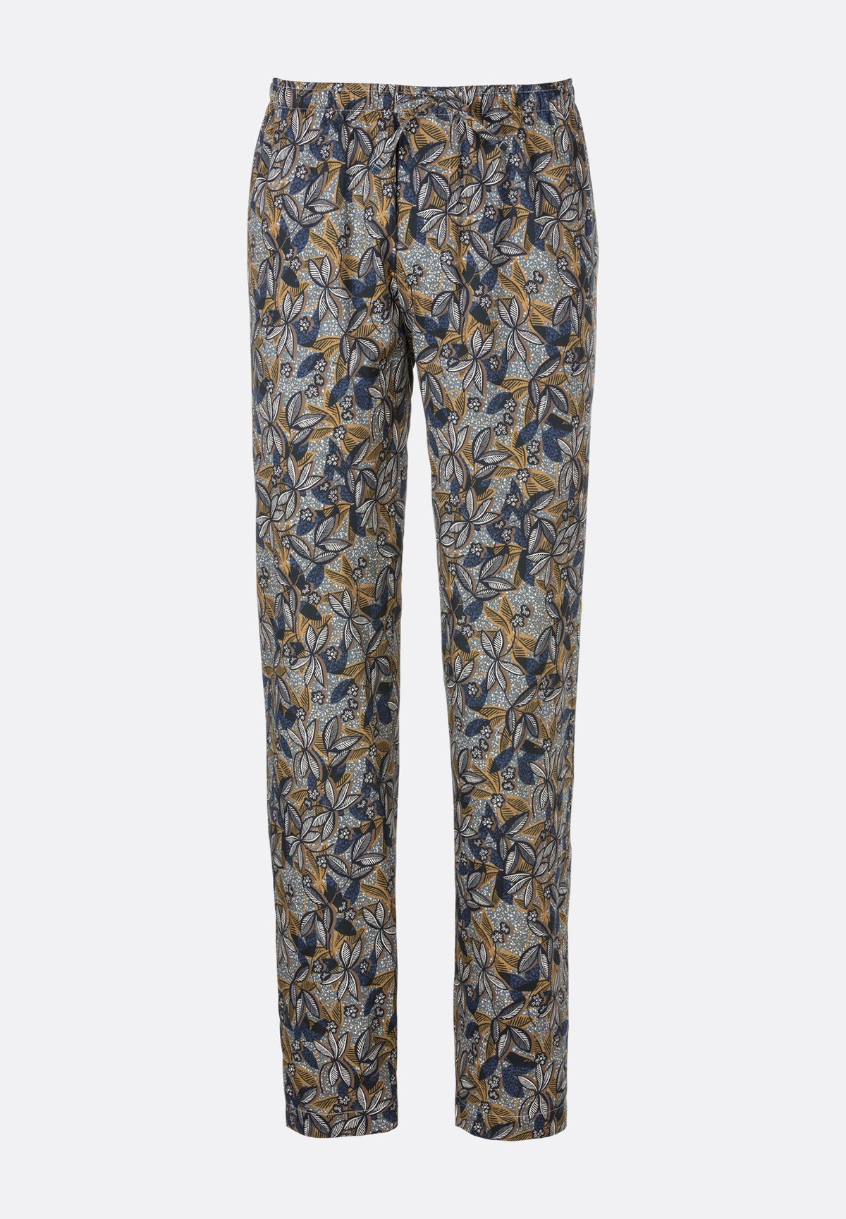 Cotton Sateen Print | Pants Long - dark blue