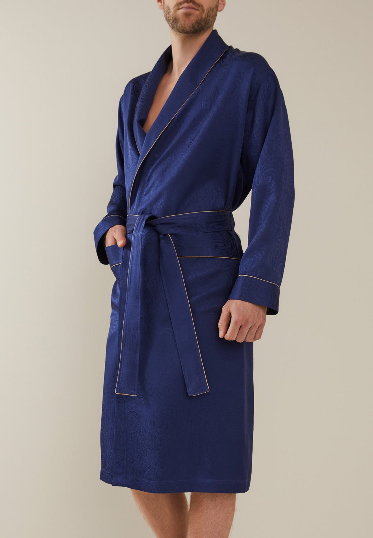 Luxury Silk | Robe Long - royal blue