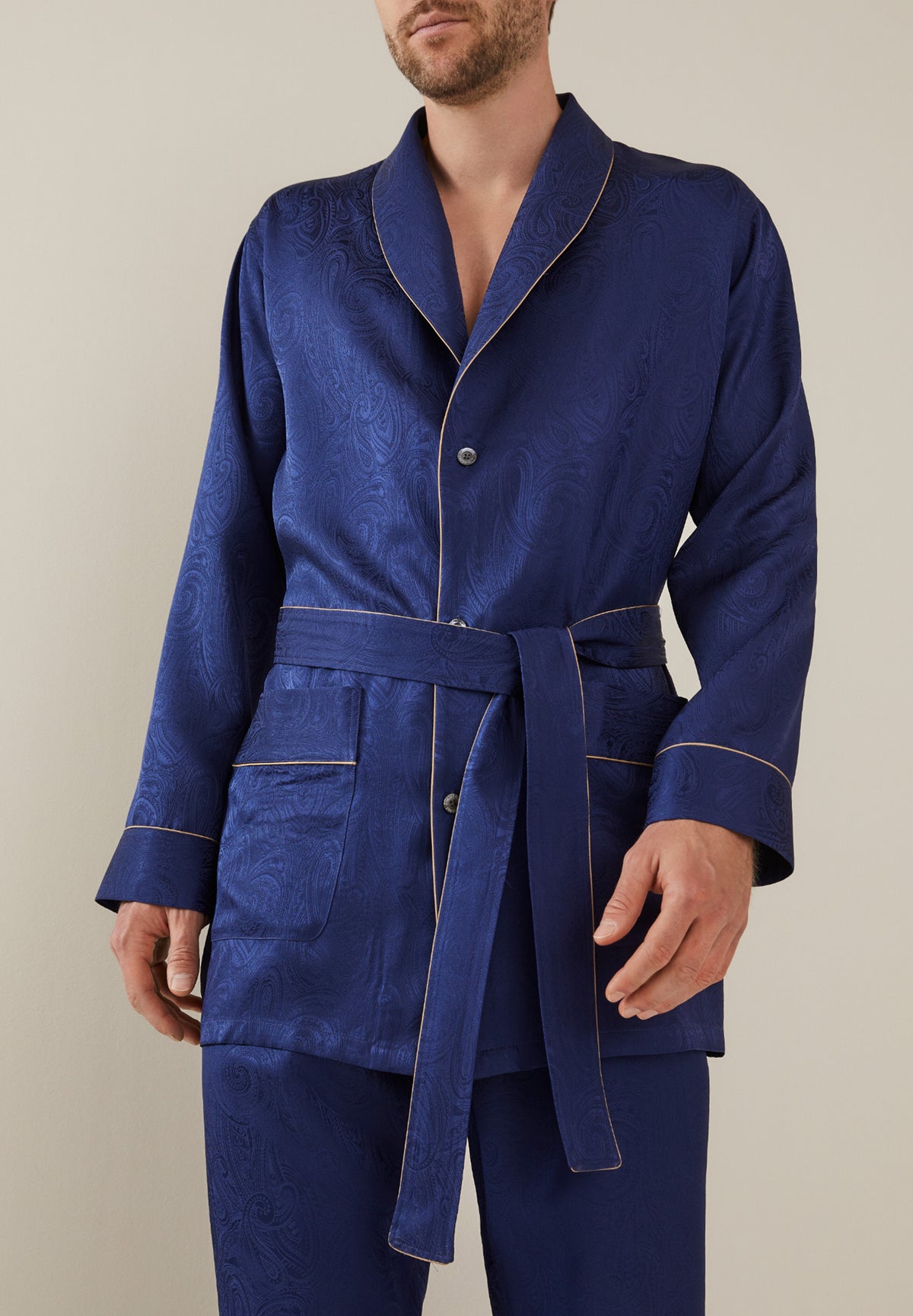 Luxury Silk | Robe de chambre courte - royal blue