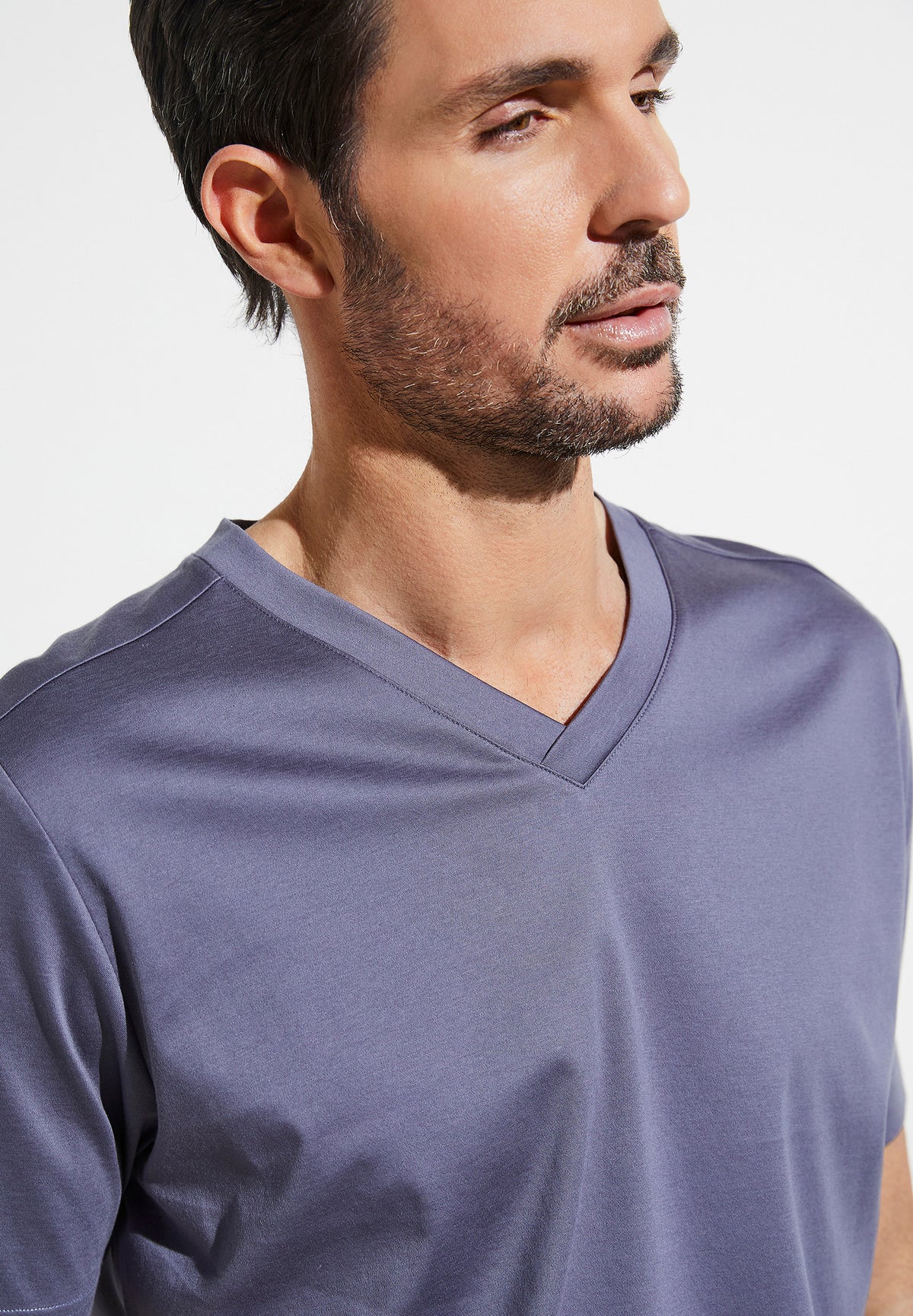 Supreme Green Cotton | T-Shirt Short Sleeve V-Neck - winter blue