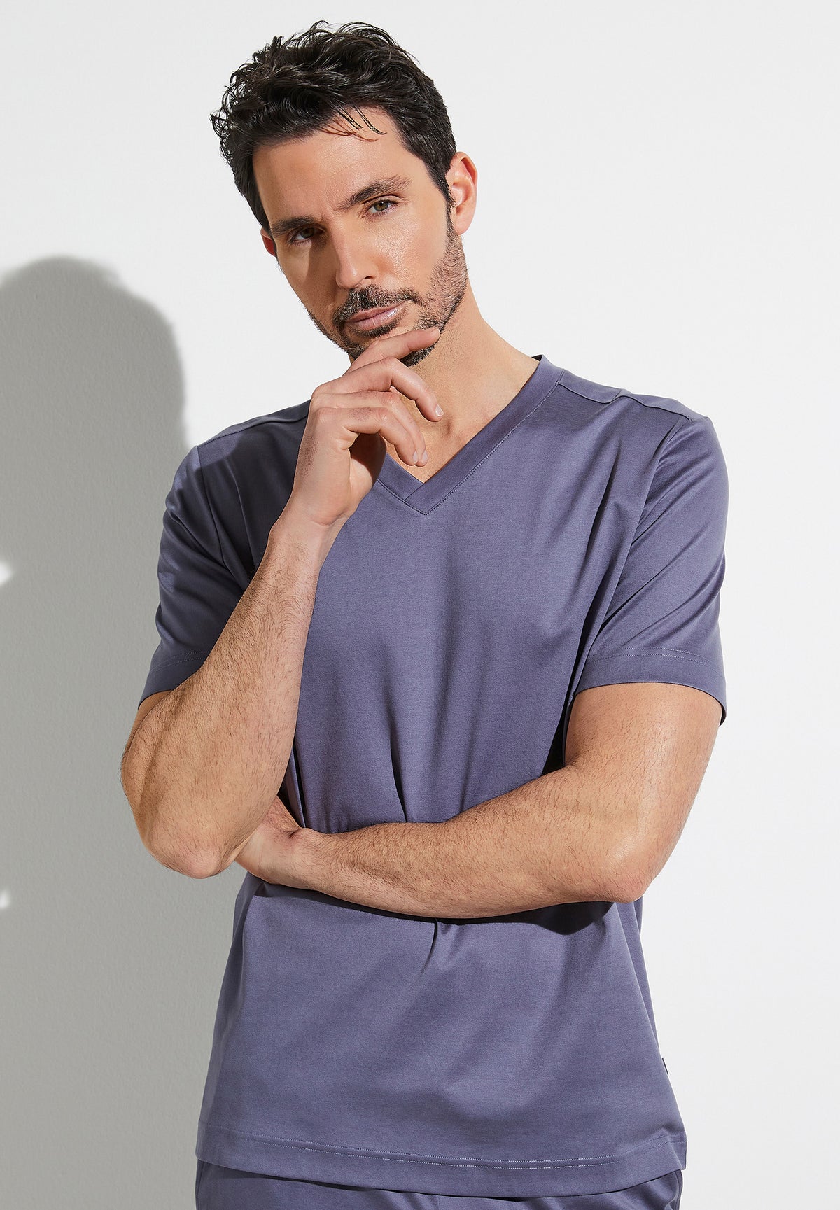 Supreme Green Cotton | T-Shirt à manches courtes col en V - winter blue