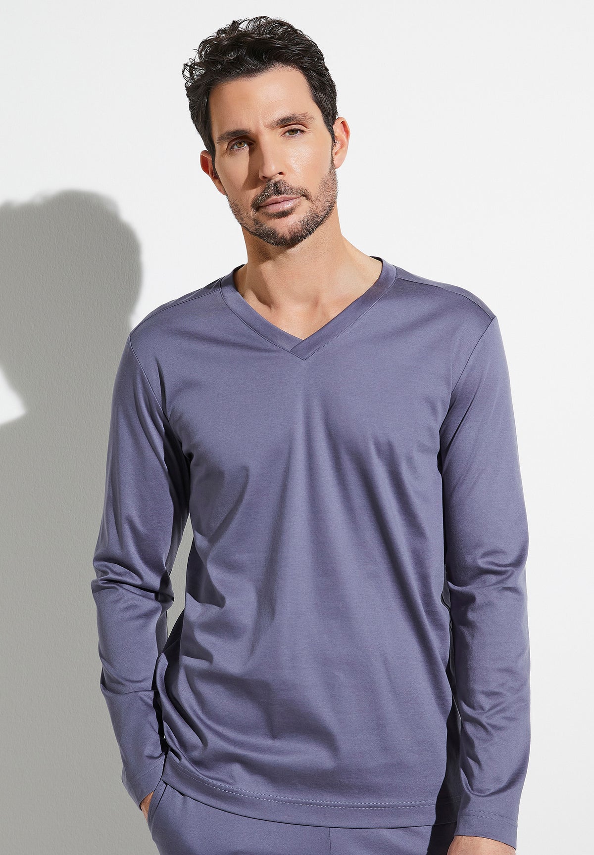 Supreme Green Cotton | T-Shirt à manches longues col en V - winter blue
