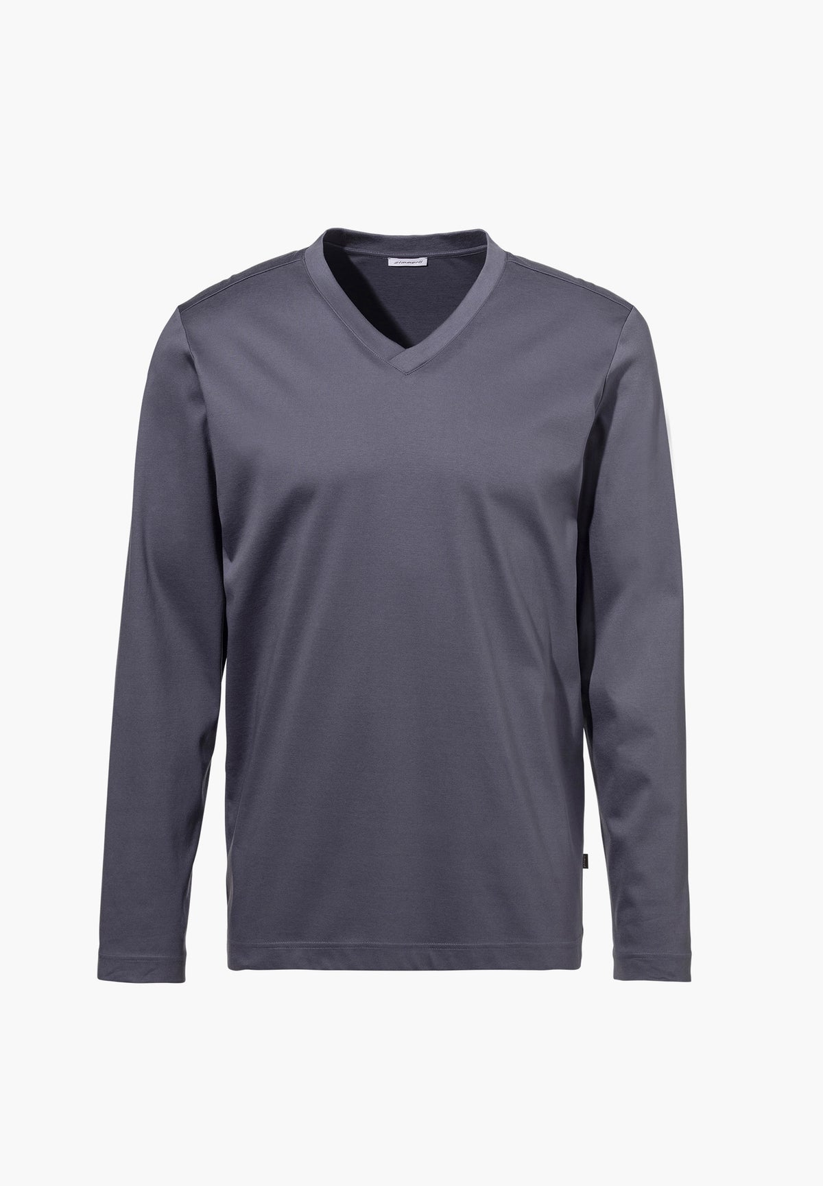 Supreme Green Cotton | T-Shirt langarm V-Ausschnitt - winter blue