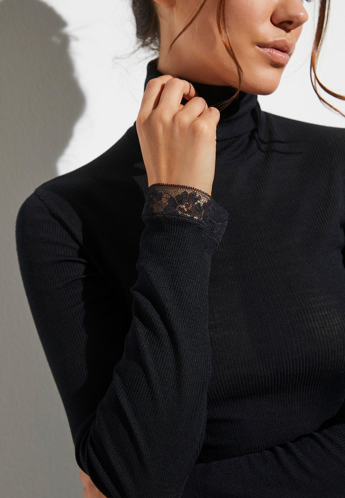 Moments of Opulence | Roll Neck Long Sleeve - black