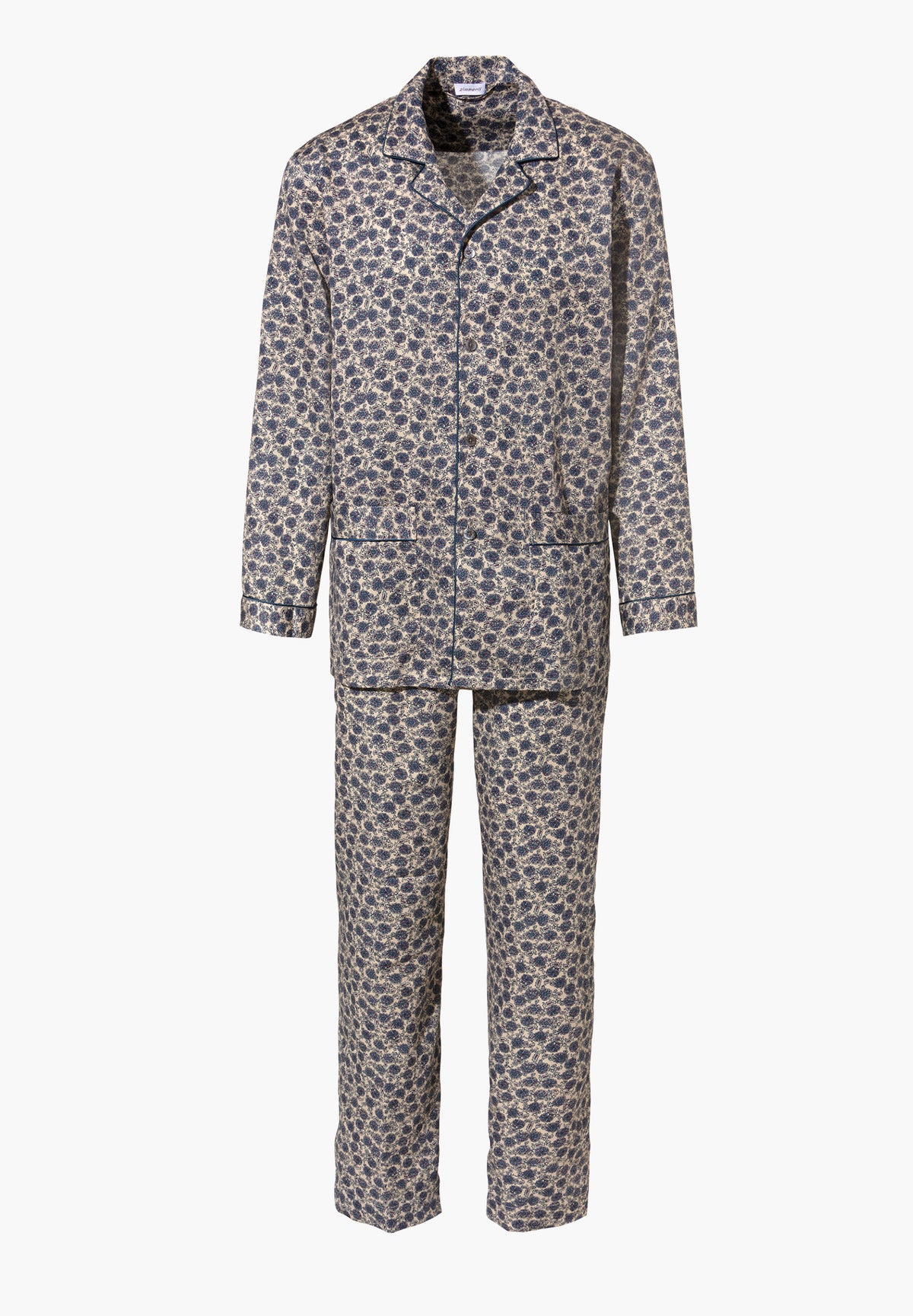 Cotton Sateen Print | Pyjama Long - multicolor beige