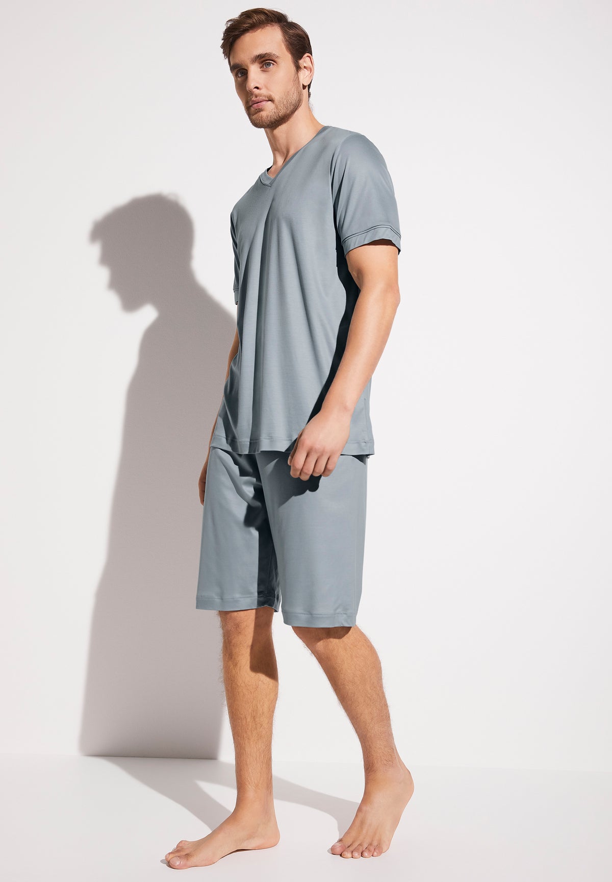 Sustainable Luxury | Pyjama court - blue grey