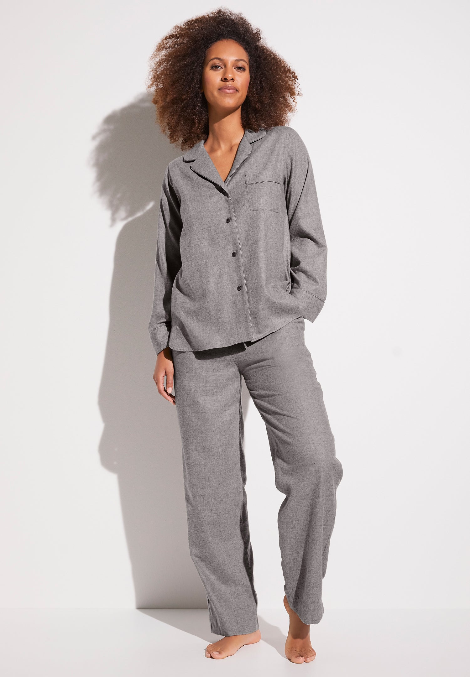 Cozy Flannel | Pyjama lang - grey - Zimmerli of Switzerland (Schweiz)
