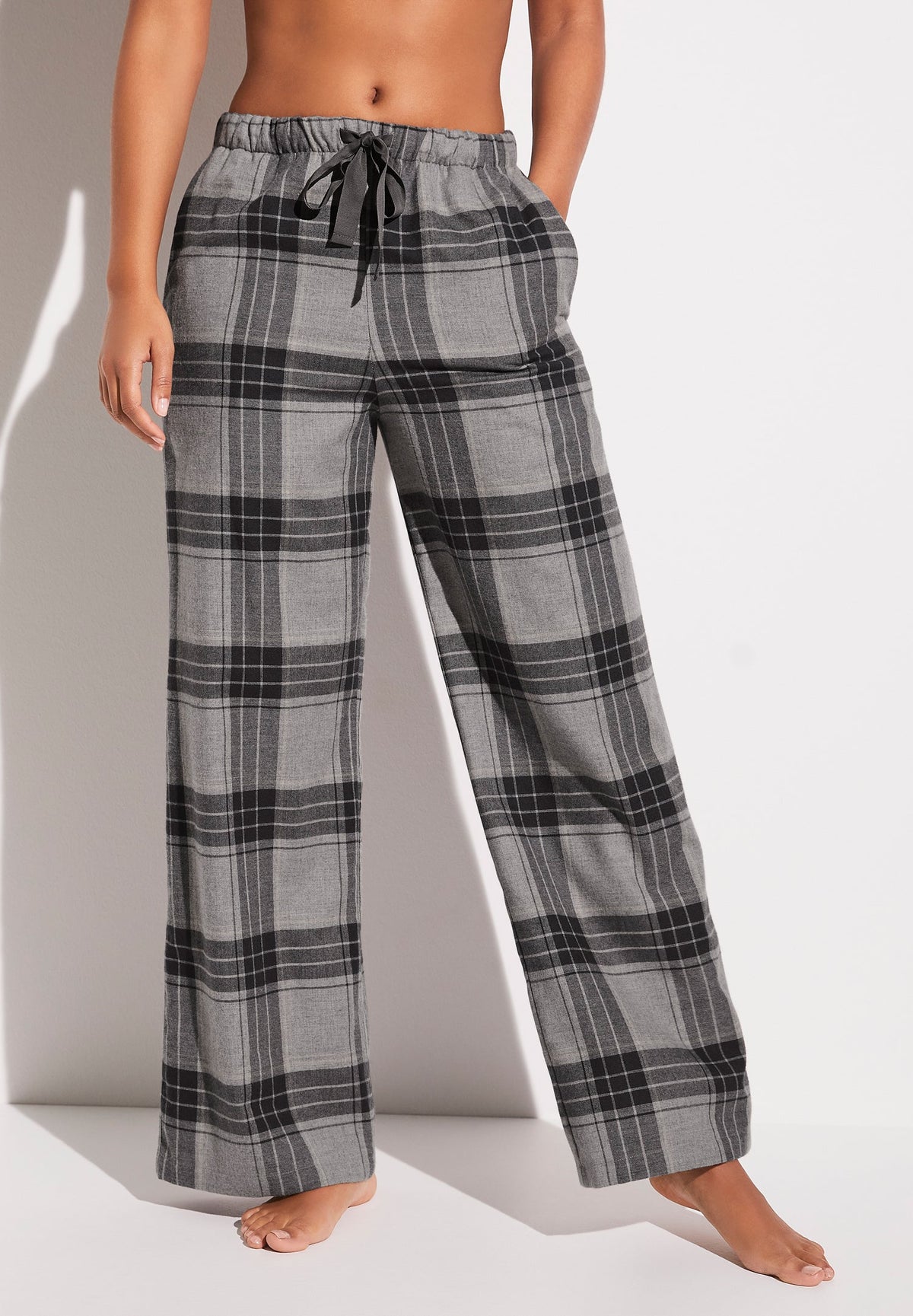 Cozy Flannel | Hose lang - grey check