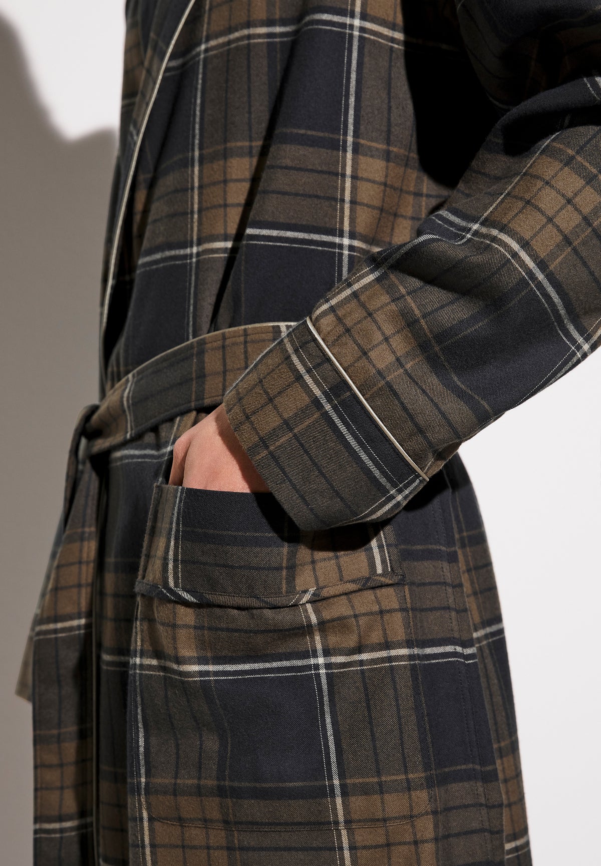 Cozy Flannel | Robe Long - navy check