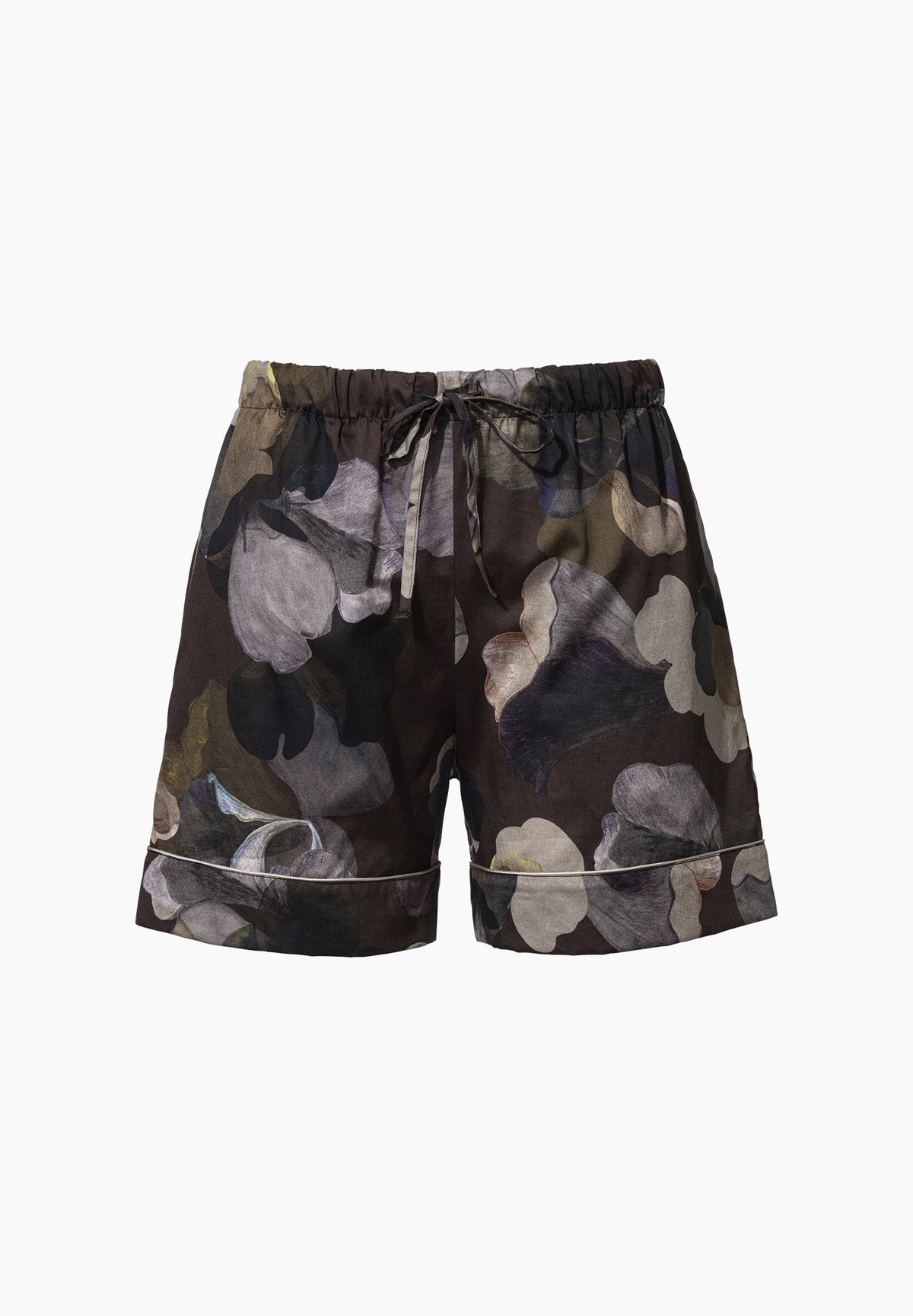 Cotton Sateen Print | Shorty - florals brown