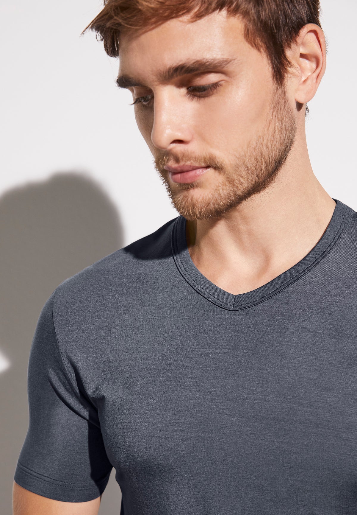 Pureness | T-Shirt Short Sleeve V-Neck - winter blue