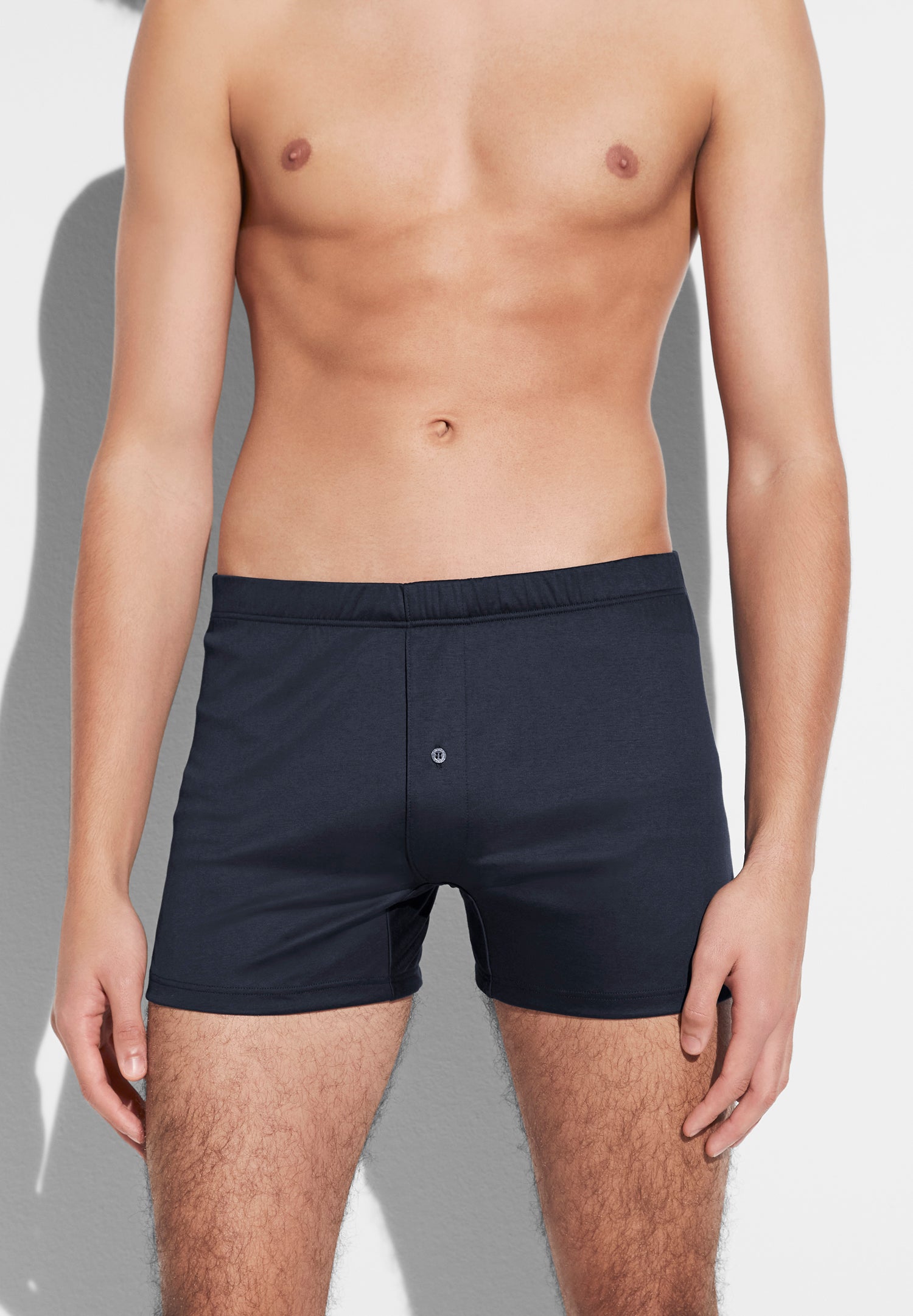 Sea Island | Boxer Shorts, open fly - navy - Zimmerli of