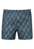 Cotton Sateen Print | Boxer Shorts - geo blues