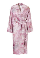 Cotton/Silk Print | Robe Long - shades of marble