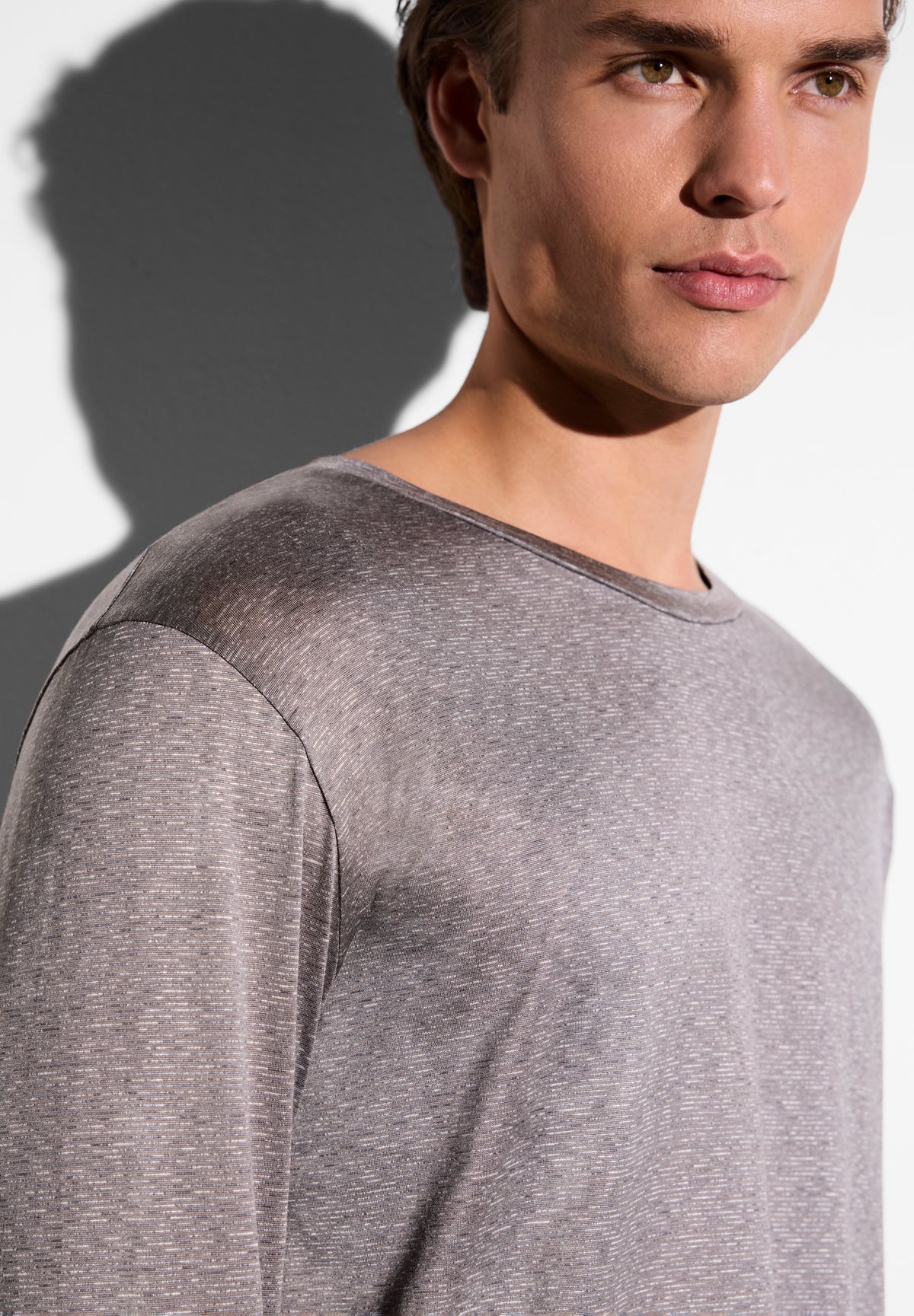 Cotton/Silk Stripes | Pyjama lang - walnut stripes