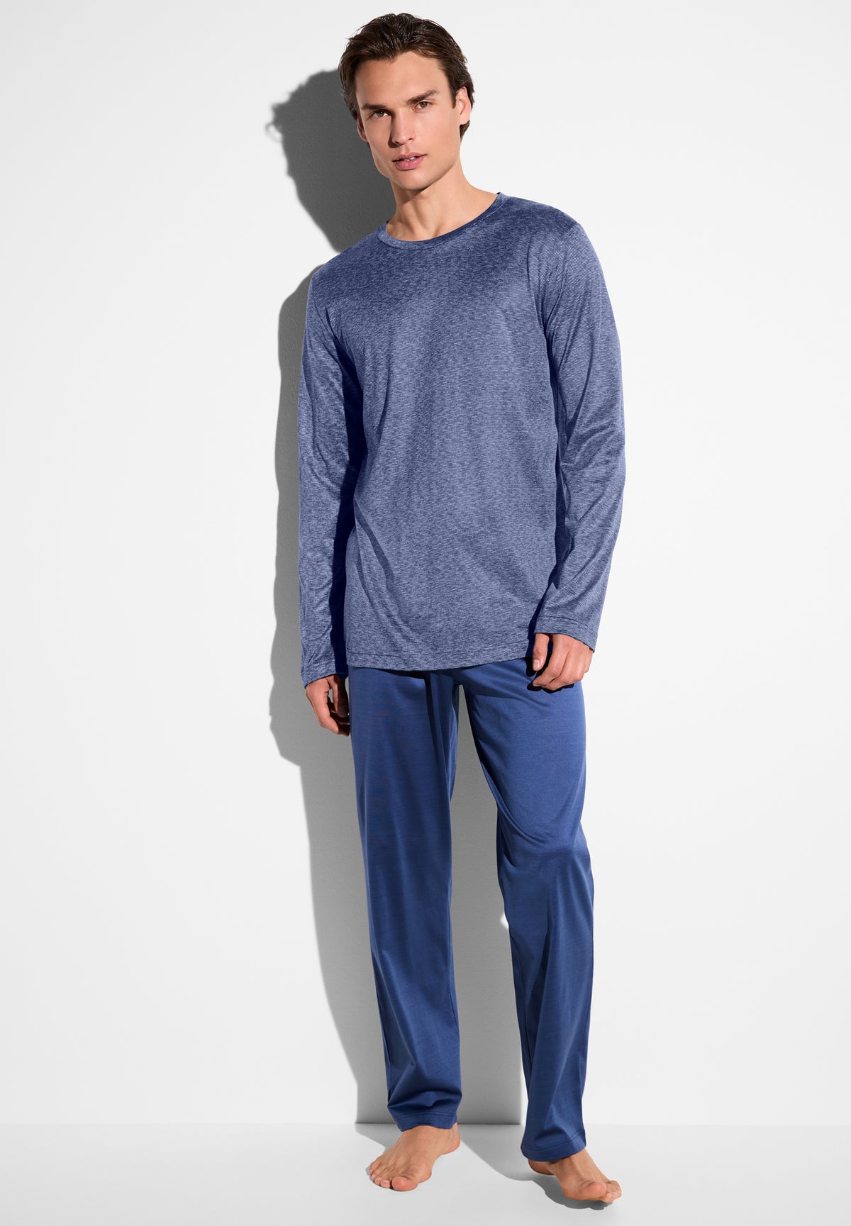 Cotton/Silk Stripes | Pyjama lang - blue stripes