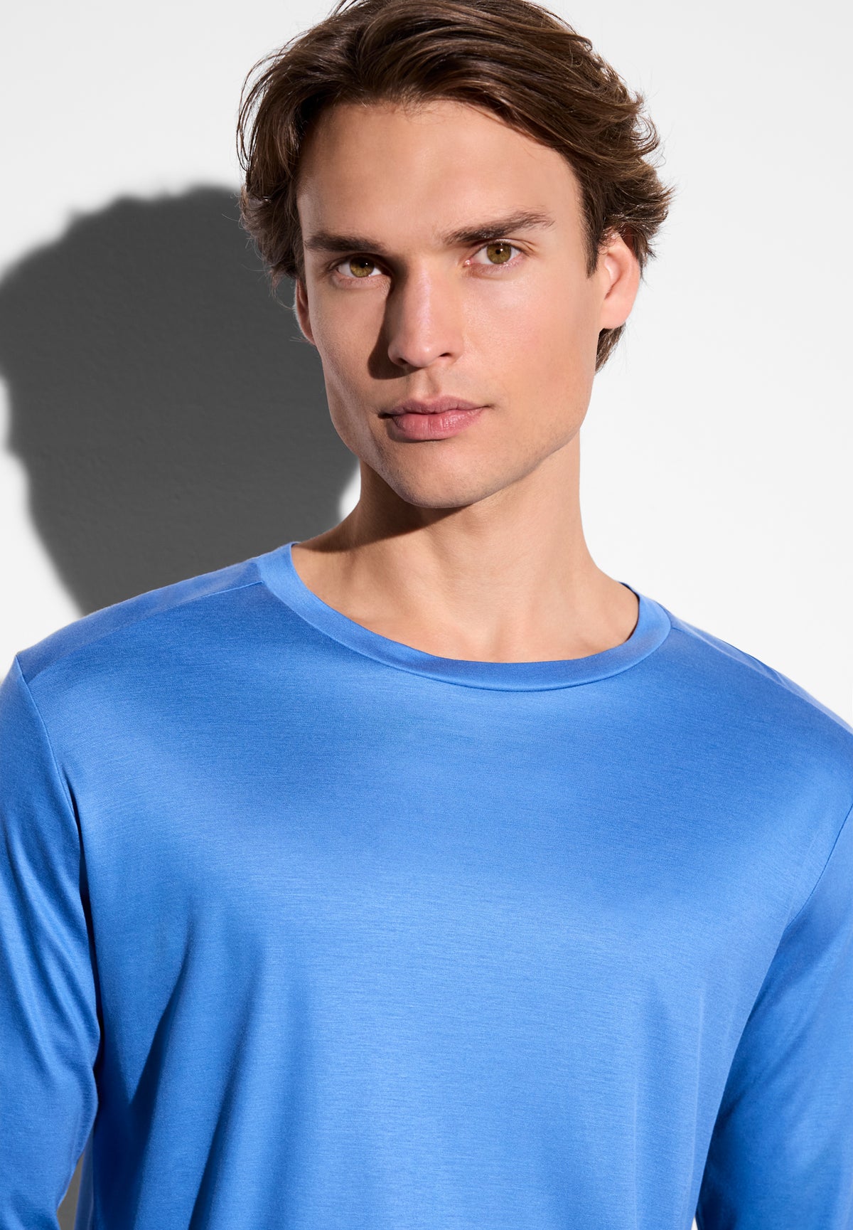 Sustainable Luxury | T-Shirt langarm - cadet blue