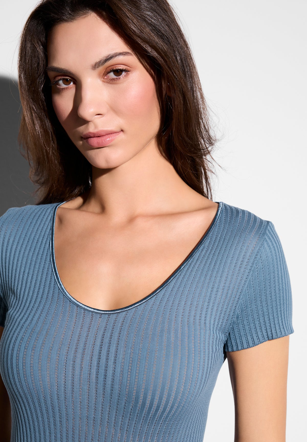 Maude Privé | T-Shirt kurzarm - blue stone