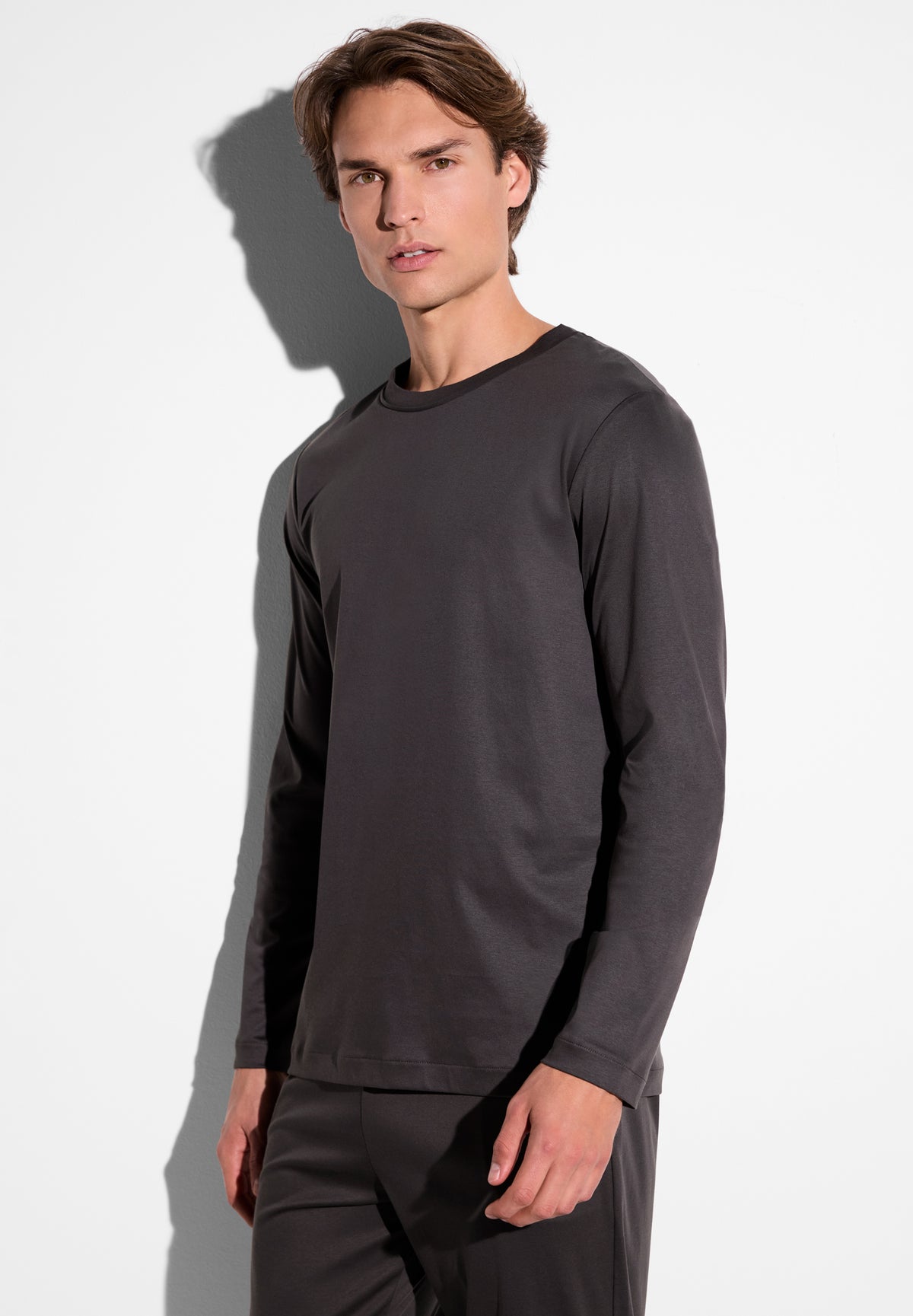 Sea Island T-Shirt Long Sleeve espresso Zimmerli of Switzerland