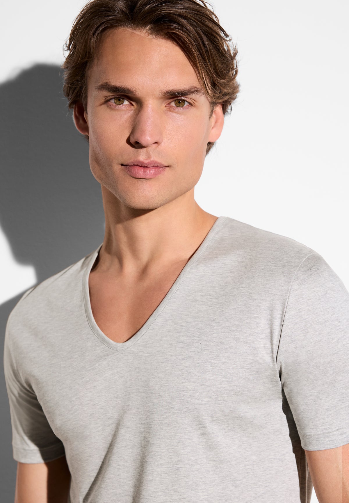 Sea Island Limited | T-Shirt kurzarm V-Ausschnitt - grey mélange