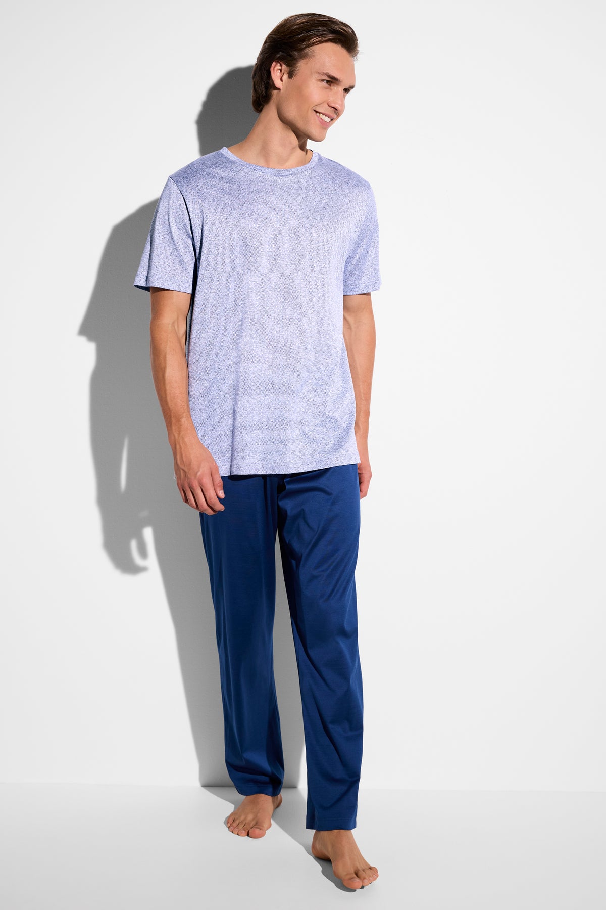 Filodiscozia | Pyjama lang kurzarm - geo grey blue