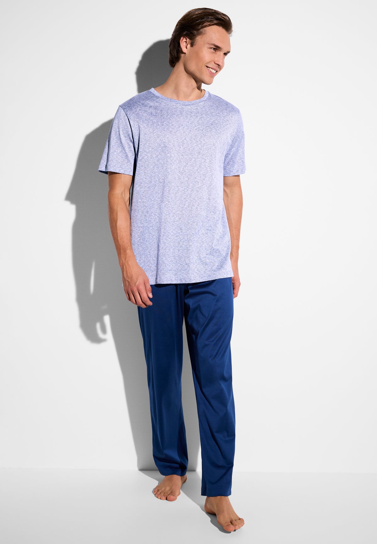 Filodiscozia | Pyjama Long Short Sleeve - geo grey blue